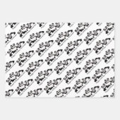 Cute Pandas Black en White Pattern - Aangepast 3 Inpakpapier Vel (Voorkant 3)