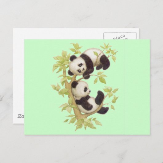 Cute Pandas Briefkaart (Voorkant / Achterkant)