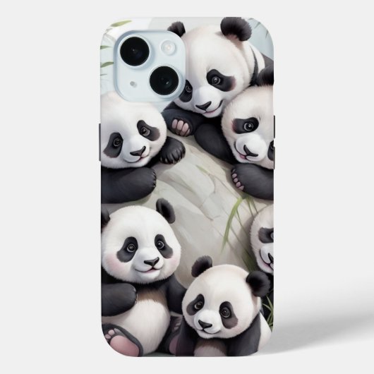 Cute Pandas Group Photo Case-Mate iPhone Case (Achterkant)