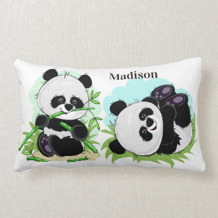 Cute Pandas kussenhoezen met eigen naam Kussen