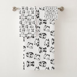 Cute Pandas Pattern Bad Handdoek