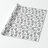 Cute Pandas Pattern Cadeaupapier (Uitgerold)