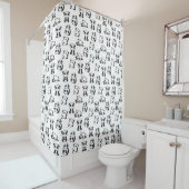 Cute Pandas Pattern Douchegordijn (In situ)