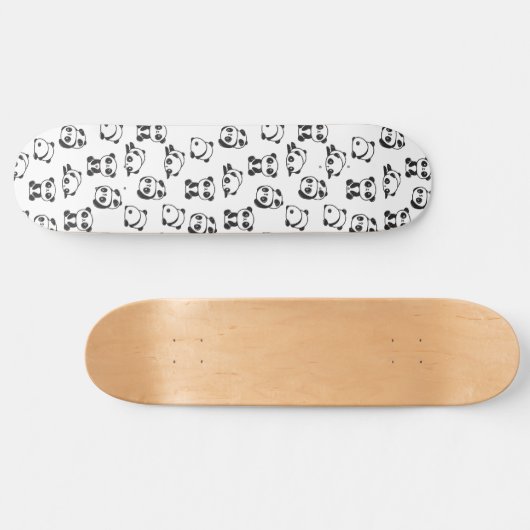Cute Pandas Pattern Skateboard (Horizontaal)