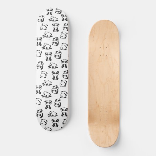 Cute Pandas Pattern Skateboard (Voorkant)