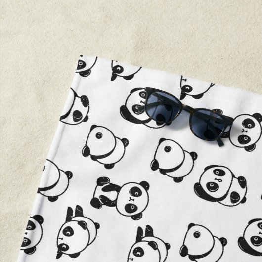 Cute Pandas Pattern Strandlaken (In situ)