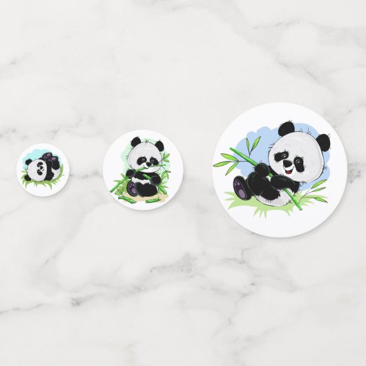 Cute Pandas table confetti (Derrière)