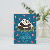 Cute Pandas Valentijnsdag Briefkaart (Staand voorkant)