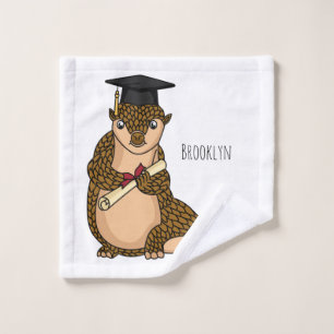 Cute pangolin graduate cartoon bad handdoek