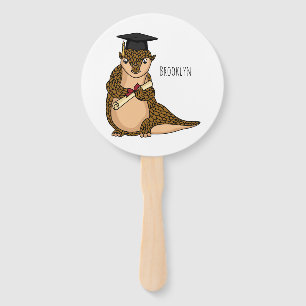 Cute pangolin graduate cartoon handwaaier