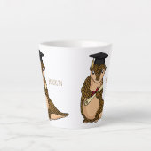 Cute pangolin graduate cartoon latte mok (Voorkant)