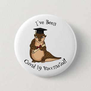 Cute pangolin graduate cartoon ronde button 5,7 cm