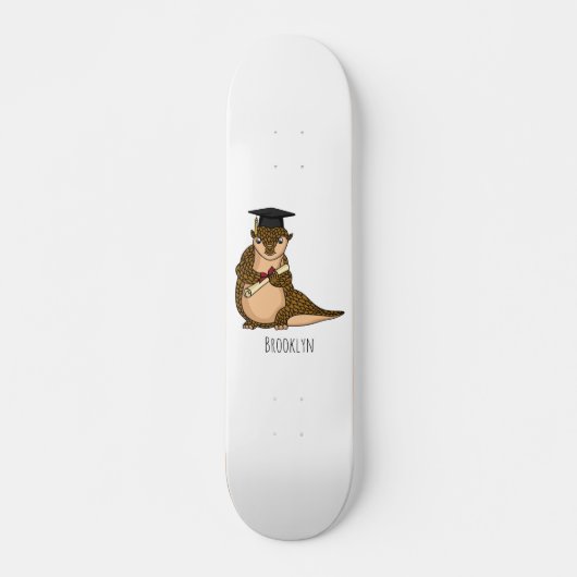 Cute pangolin graduate cartoon skateboard (Voorkant)