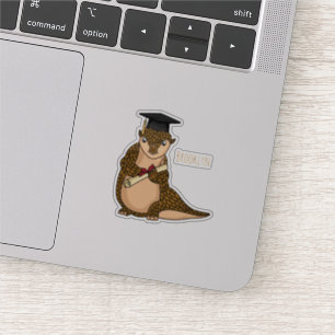 Cute pangolin graduate cartoon sticker
