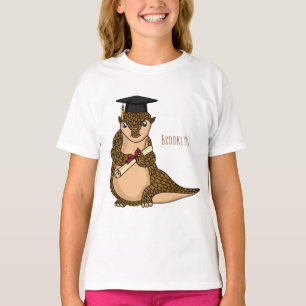 Cute pangolin graduate cartoon t-shirt
