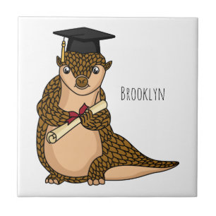 Cute pangolin graduate cartoon tegeltje