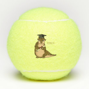 Cute pangolin graduate cartoon tennisballen