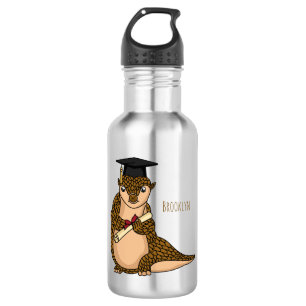 Cute pangolin graduate cartoon waterfles
