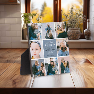 Cute 'Papa & Me' Foto Collage 1st Vaderdag Fotoplaat