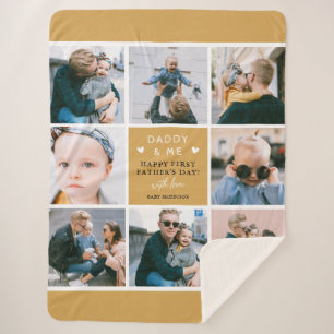 Cute 'Papa & Me' Foto Collage 1st Vaderdag S Sherpa Deken
