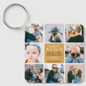 Cute 'Papa & Me' Foto Collage 1st Vaderdag Sleutelhanger (Voorkant)