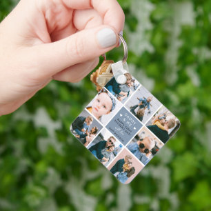 Cute 'Papa & Me' Foto Collage 1st Vaderdag Sleutelhanger