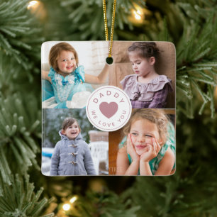 Cute papa We houden van je foto Collage Keramisch Ornament