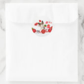 Cute Papillon-hond Kerstman-muts Ronde Sticker (Tas)