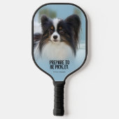 Cute Papillon Speelgoed Spaniel Dog aan de Dock Pickleball Paddle (Achterkant)