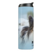 Cute Papillon Speelgoed Spaniel Dog aan de Dock Thermosbeker (Gedraaid links)