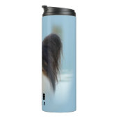 Cute Papillon Speelgoed Spaniel Dog aan de Dock Thermosbeker (Geroteerd rechts)