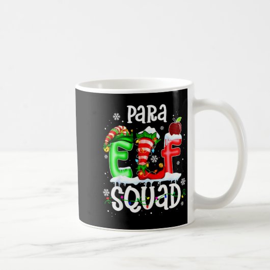Cute Para Elf Squad Funny Christmas Elf Kids Teach Koffiemok (Rechts)