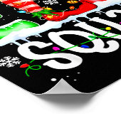 Cute Para Elf Squad Funny Christmas Elf Kids Teach Poster (Hoek)