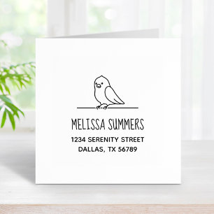 Cute Parakeet Parrot Bird Return Address Rubberstempel