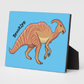 Cute parasaurolophus dinosaur cartoon fotoplaat (Zijkant)