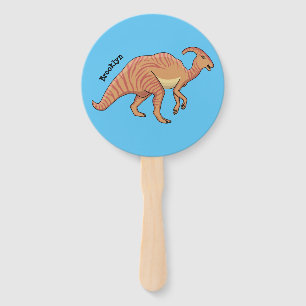 Cute parasaurolophus dinosaur cartoon handwaaier