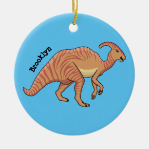 Cute parasaurolophus dinosaur cartoon keramisch ornament