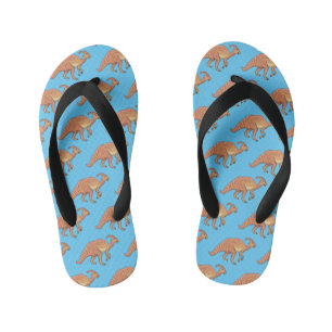 Cute parasaurolophus dinosaur cartoon kinder teenslippers