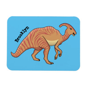 Cute parasaurolophus dinosaur cartoon magneet