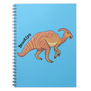 Cute parasaurolophus dinosaur cartoon notitieboek