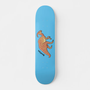 Cute parasaurolophus dinosaur cartoon skateboard