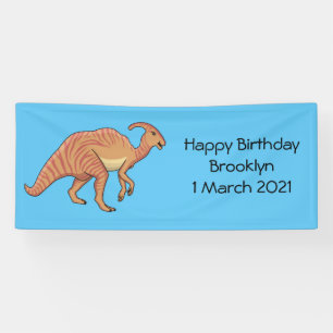 Cute parasaurolophus dinosaur cartoon spandoek