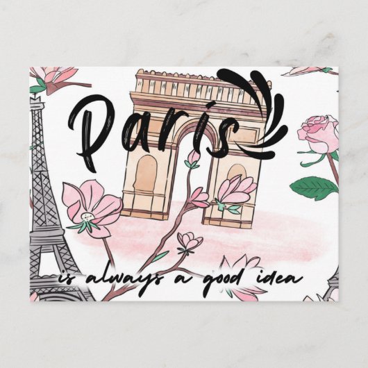 Cute Paris France is altijd een goed idee Briefkaart (Voorkant)