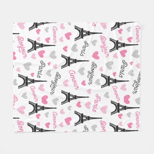 Cute Paris motif déco maison toison couverture (Devant (Horizontal))