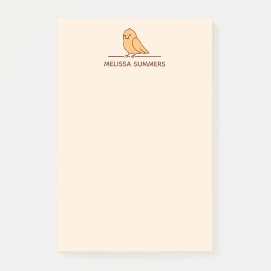Cute Parrot Parakeet Bird Custom Name Post-it® Notes (Voorkant)