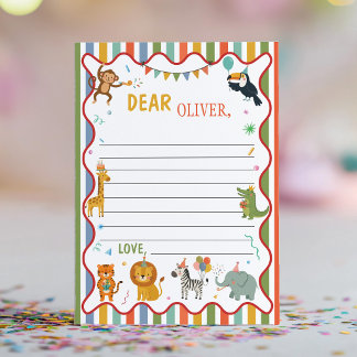 Cute Party Animals Tijd Capsule Notitie Berichtkaa Bedankkaart
