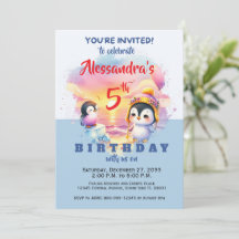 Cute Party Dieren Pinguïn Kinderen Verjaardagsfees