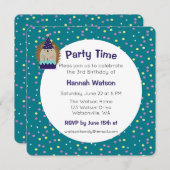 Cute Party Hedgehog Anniversaire Fête Invitation (Devant / Derrière)
