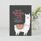 Cute Party Llama et Balloon Invitation Anniversair (Debout devant)