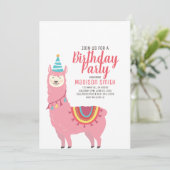 Cute Party Llama et Balloon Invitation Anniversair (Debout devant)